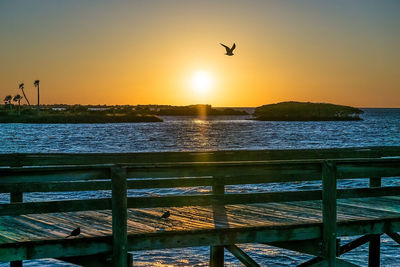 Scenic view of sunset over sea
