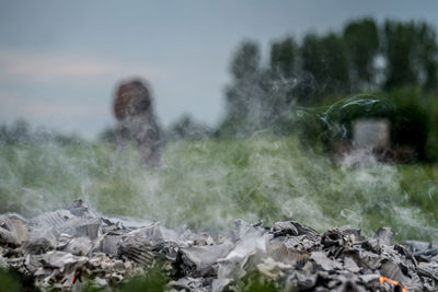 Water flowing through rocks