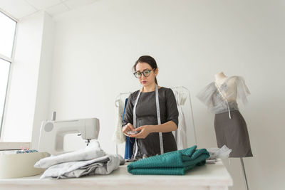 Portrait of woman working