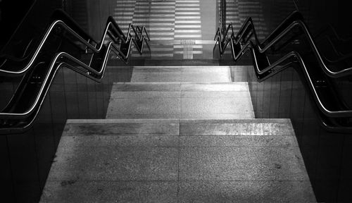 High angle view of staircase