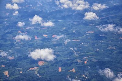 High angle view of lake against sky