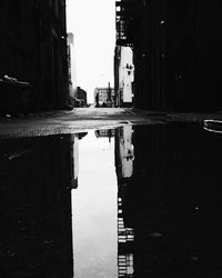 Reflection of buildings in water