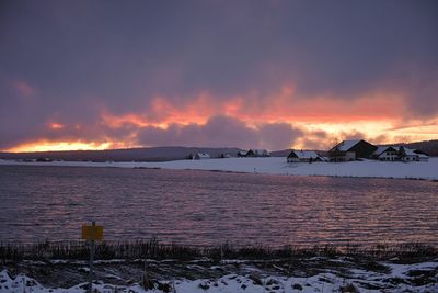 View of calm sea in winter