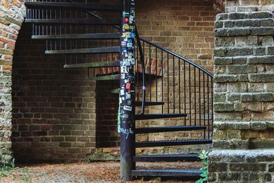 Low angle view of staircase against building