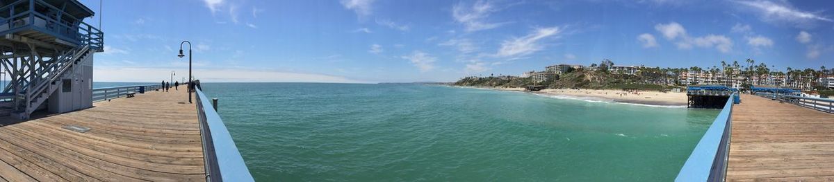 Panoramic view of calm sea against sky