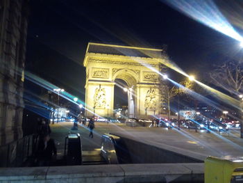 View of city street at night