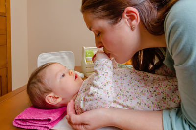 Portrait of mother and daughter