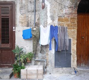 Brick wall against brick wall