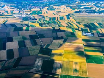 High angle view of agricultural field