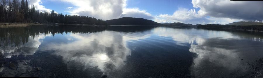 Reflection of clouds in lake