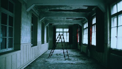 Ladder in abandoned corridor
