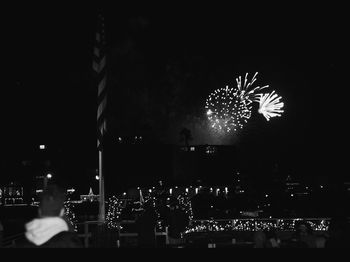 Firework display at night