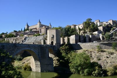 View of old ruins against clear sky