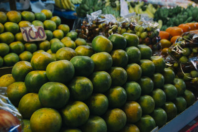 Close-up of fruits for sale at market stall