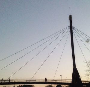 Low angle view of suspension bridge