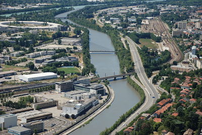 High angle view of cityscape