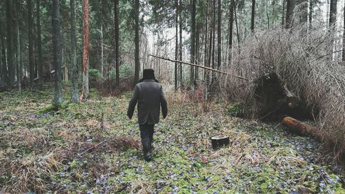 Man in forest