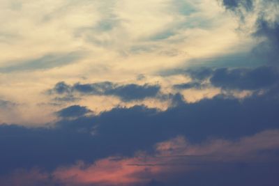 Low angle view of sky during sunset