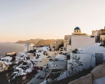 High angle shot of townscape against sky