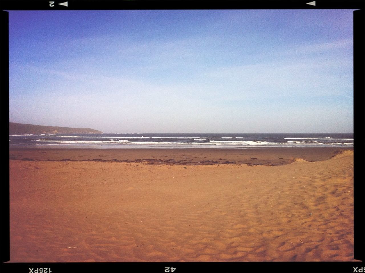 transfer print, beach, sea, sand, auto post production filter, horizon over water, water, shore, tranquil scene, tranquility, scenics, sky, beauty in nature, nature, coastline, idyllic, outdoors, blue, day, wave