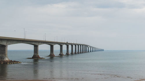 Bridge over sea against sky