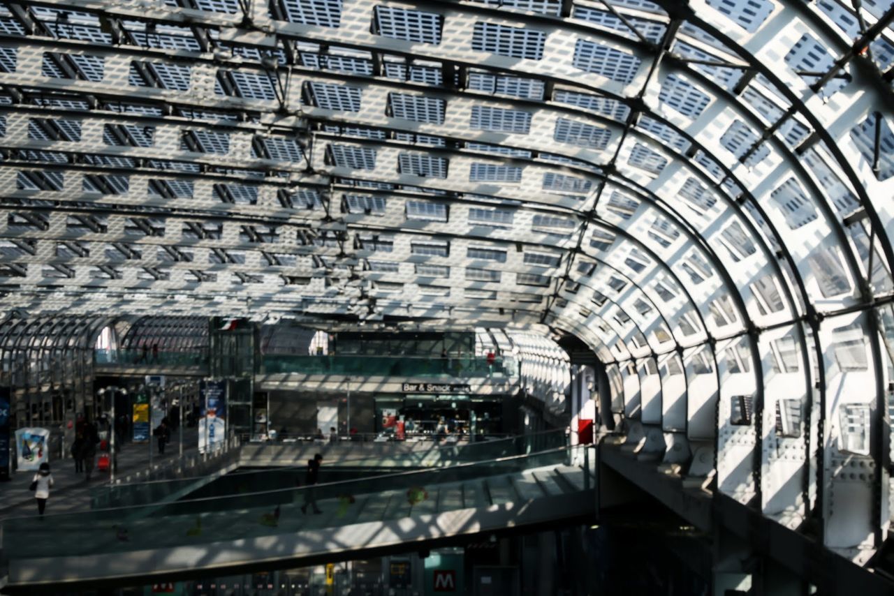 VIEW OF TRAINS AT RAILROAD STATION