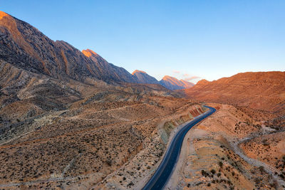 Scenic view of mountains against clear sky