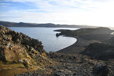 High angle view of sea against sky