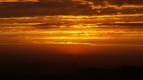 Scenic view of sea during sunset