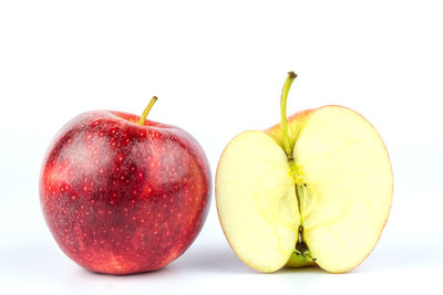 Close-up of apple against white background