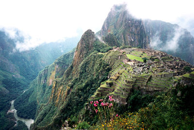 Scenic view of mountains against sky