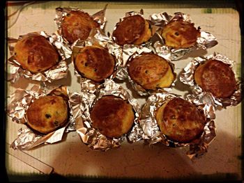 Close-up of food on table