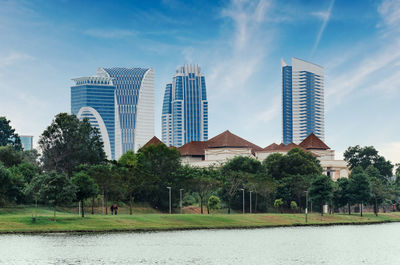 View of modern buildings against sky