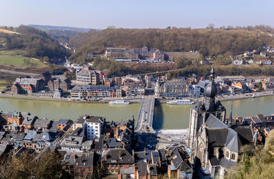 Landscape of dinant with meuse river