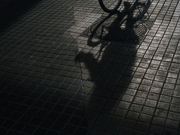 Low section of bicycle on street