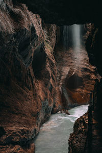 Scenic view of waterfall