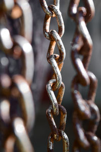 Close-up of rusty chain