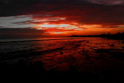 Scenic view of sunset over sea