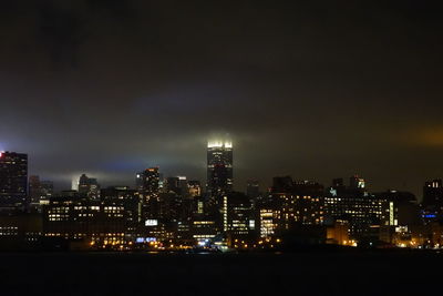 Illuminated city at night