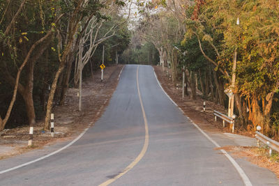 Road amidst trees in forest