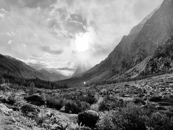 Scenic view of mountains against sky