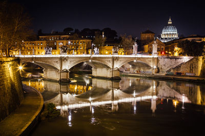 View of illuminated buildings at night