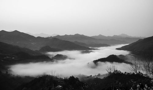 Scenic view of mountains against sky