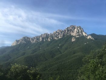 Scenic view of mountains against sky