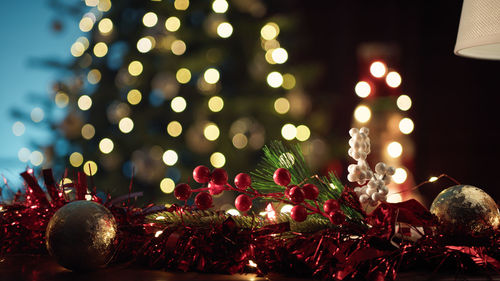 Close-up of christmas decorations