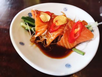 Close-up of served food on plate