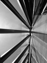 Directly below shot of window glass in modern building