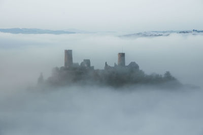 Burg thurant in the morning mist.