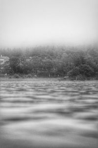 Scenic view of sea during foggy weather