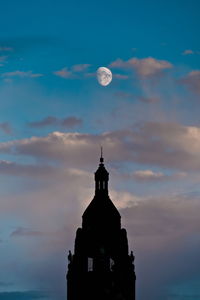 Silhouette of building against sky during sunset